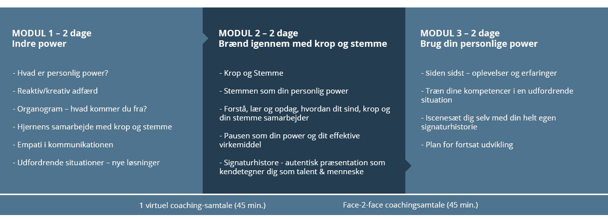 Modulerne på kurset personlig power